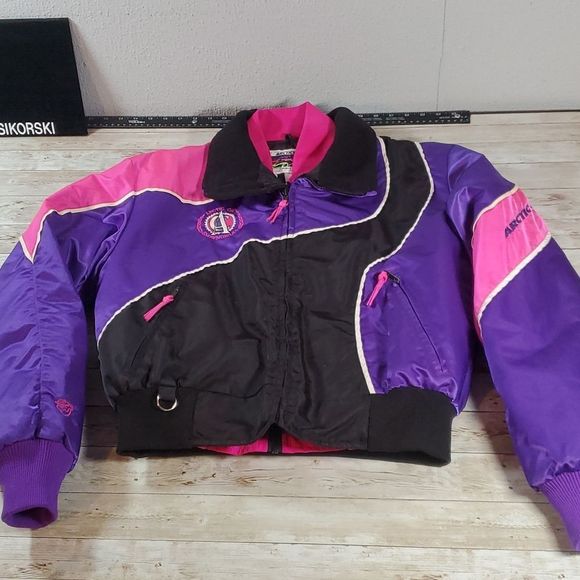 Retro‎ Arctic Cat Women's Legend Neon 2-in-1 Snowmobile Jacket Coat Size Medium - Picture 1 of 16